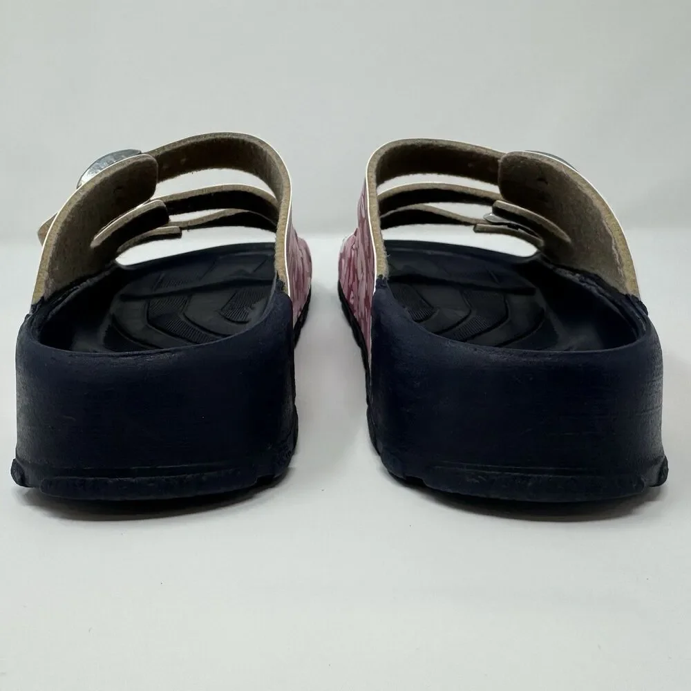 Birki’s by Birkenstock Sansibar Slide Sandal SZ 39 Floral 3 Strap Buckle Pool